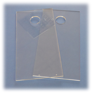 273 Acryl Halter Platte 2x150x200x4mm Bohrung 39+4mm