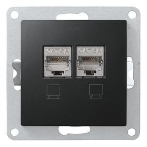 2798 Einsatz schwarz Netzwerkdose CAT6 voll geschirmt