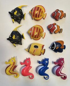 3046 Deko SET 12 St�ck 2xScalare 6x Fische 4xSeepferd