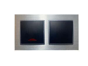 3171 ABELKA ALU si/sw 1x Wechsel- 1x Kontroll Leuchten Schalter