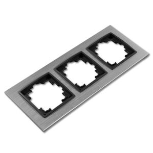 3185 ABELKA ALU si/sw 2x Steckdose 1x Wechselschalter