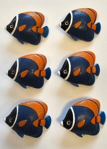 3224 Fische 6er Pack Blau / Orange bewegliche Schwanzflosse