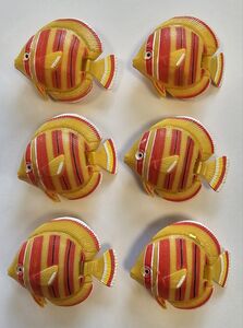 3232 Fische 6er Pack Gelb / Rot bewegliche Schwanzflosse