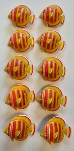 3239 Fische 10er Pack Gelb / Rot bewegliche Schwanzflosse