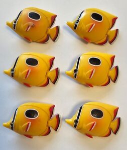 3241 Fische 6er Pack Gelb / Schwarz bewegliche Schwanzflosse