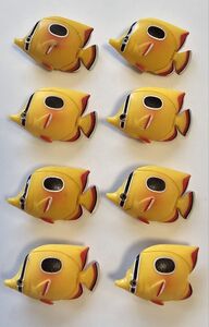 3242 Fische 8er Pack Gelb / Schwarz bewegliche Schwanzflosse