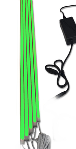 3857 LED Leuchte 5x50cm schwarz Kunststoff Schiene +Netzteil Grn