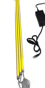 3960 LED Leuchte 3x100cm schwarze Kunststoff Schiene GELB + Netzteil