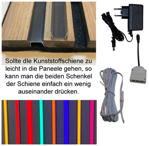 4301 LED Leuchte Kunststoff Schiene fast schwarz 50cm Warm Wei�