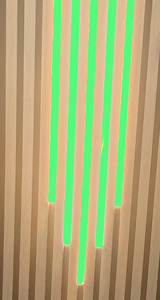 4531 LED Leuchten Mix Kunstst. Schiene sw 50-60-70-60-50cm Gr�n