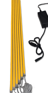 4407 LED Leuchte 6x100cm schwarze Kunststoffschiene Netzteil ORANGE