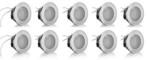 4861 M�bel Einbau Strahler 10-er Pack mit 2�Scheiben�ohne Leuchtmittel