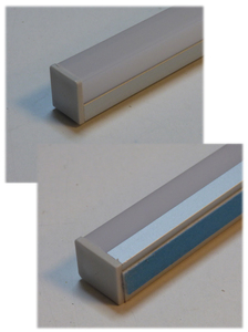 5441 LED ALU Leuchte Aufbau wei� 1x1m dimmbar +Netzteil 12V Blau