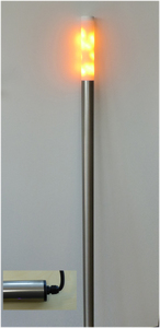 6287 Au�en Design Fackel 0,63m Amber 38mm rund IP44 Eisen geb�rstet