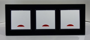 6787 Abelka Nuovo schwarz GLAS 3 x Kontrollschalter + Glimmlampe