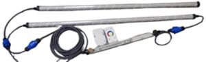 6902 Gabionen Leuchte LED 360 Grad RGB 1,00 m mit Fernbedienung 2-er SET 