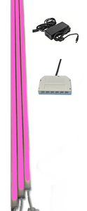 7168 LED Leuchte Kunststoff Schiene wei� 3x125cm PINK Komplett-Set