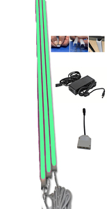 7329 LED Leuchte Kunststoff Schiene wei� 3x125cm GR�N Komplettset