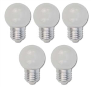 7364 LED Tropfen Lampe 1 Watt kaltwei� Sockel E-27 matt 5-er SET