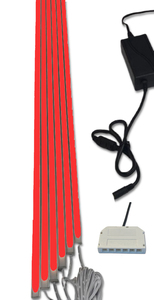 7524 LED Leuchte Kunststoff Schiene wei� 6x100cm Netzteil Rot