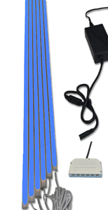 7527 LED Leuchte Kunststoff Schiene wei� 6x100cm Netzteil Blau