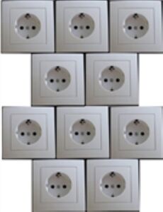 7816 Levina Kunststoff Pack Steckdose wei� 250Volt 16 Ampere 10er Pack