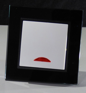 7834 Abelka Nuovo schwarz GLAS 1x Schalter Glimm. 250 Volt 50 Hertz