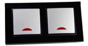 7847 Abelka Nuovo schwarz GLAS 2 x Kontroll Schalter Glimmlampe 250V