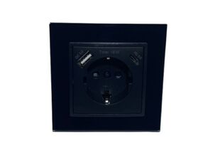 7878 ABELKA Nuovo sw/sw 1x Schutz-Kontaktdose mit USB-A + USB-C