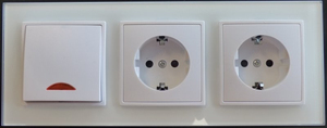 7898 Abelka Nuovo wei� 1xKontroll Schalter + Glimmlampe 2xSchukodose