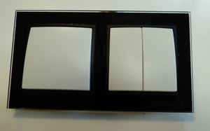 7973 Abelka Nuovo schwarz GLAS Wechsel- + Jalousieschalter