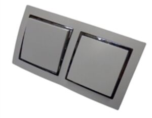 9389 Levina S 2-er Wechsel Schalter silberner Rand