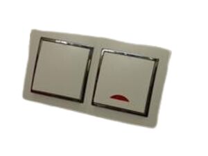 9501 Levina S 2-er 1 x Wechsel Schalter 1 x Kontrollsch. silb.Rand