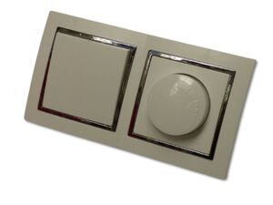9508 Levina S 2-er 1xWechsel Schalter 1xDimmer 7-110 Watt silber Rand