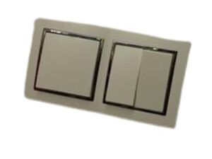 9513 Levina S 2-er 1 x Serien Schalter 1 x Taster silberner Rand