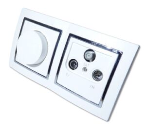 9520 Levina S 2-er 1 x Antennen Dose 1 x LED Dimmer 7-110 Watt