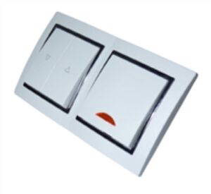 9531 Levina S 2-er 1xKontroll Schalter 1xRolladen Taster silbern Rand