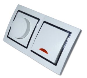 9533 Levina S 2-er 1xKontrol Schalter 1xDimmer 7-110 Watt silber Rand