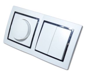 9541 Levina S 2-er 1 x Serien 1 x Dimmer 7-110 Watt silberner Rand