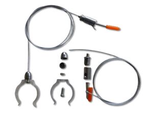 9715 Stahlseil Abhngung 2x3 m f. Leuchtstbe  38 mm 2xklare Klammern