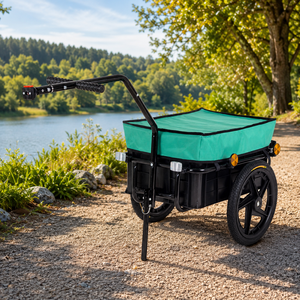 SAMAX Lastenanh�nger / Fahrradanh�nger f�r 60 Kg / 70 Liter mit Kupplung in Gr�n