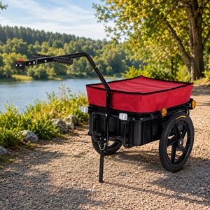 SAMAX Lastenanh�nger / Fahrradanh�nger f�r 60 Kg / 70 Liter mit Kupplung in Rot