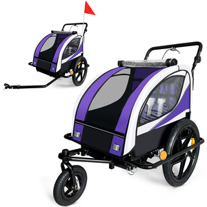 SAMAX 360- drehbarer Fahrradanh�nger 2in1 Jogger - in Lila - Black Frame
