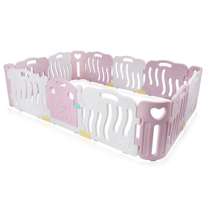 Baby Vivo Laufgitter aus Kunststoff 14 Elemente in Pink / Wei - Bailey