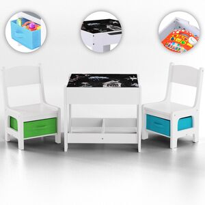 Baby Vivo Kindersitzgruppe mit multifunktionalem Tisch und 2 Sthlen aus Holz - Max