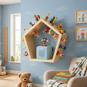 Baby Vivo Regal f�r Toniebox mit magnetischer Aufbewahrung f�r �ber 68 Tonies - F�nfeck
