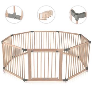 Baby Vivo Laufgitter aus Holz 8 Elemente - individuell verstellbar - PREMIUM in Grau
