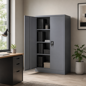 Makika Aktenschrank / B�roschrank abschlie�bar 40x90x140cm in Anthrazit