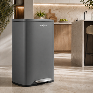MAXCRAFT M�lleimer / Treteimer mit Soft Close Deckel - 50 Liter in Grau