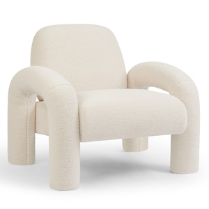 Makika Loungesessel Einzelsofa Lia aus Boucl in Wei